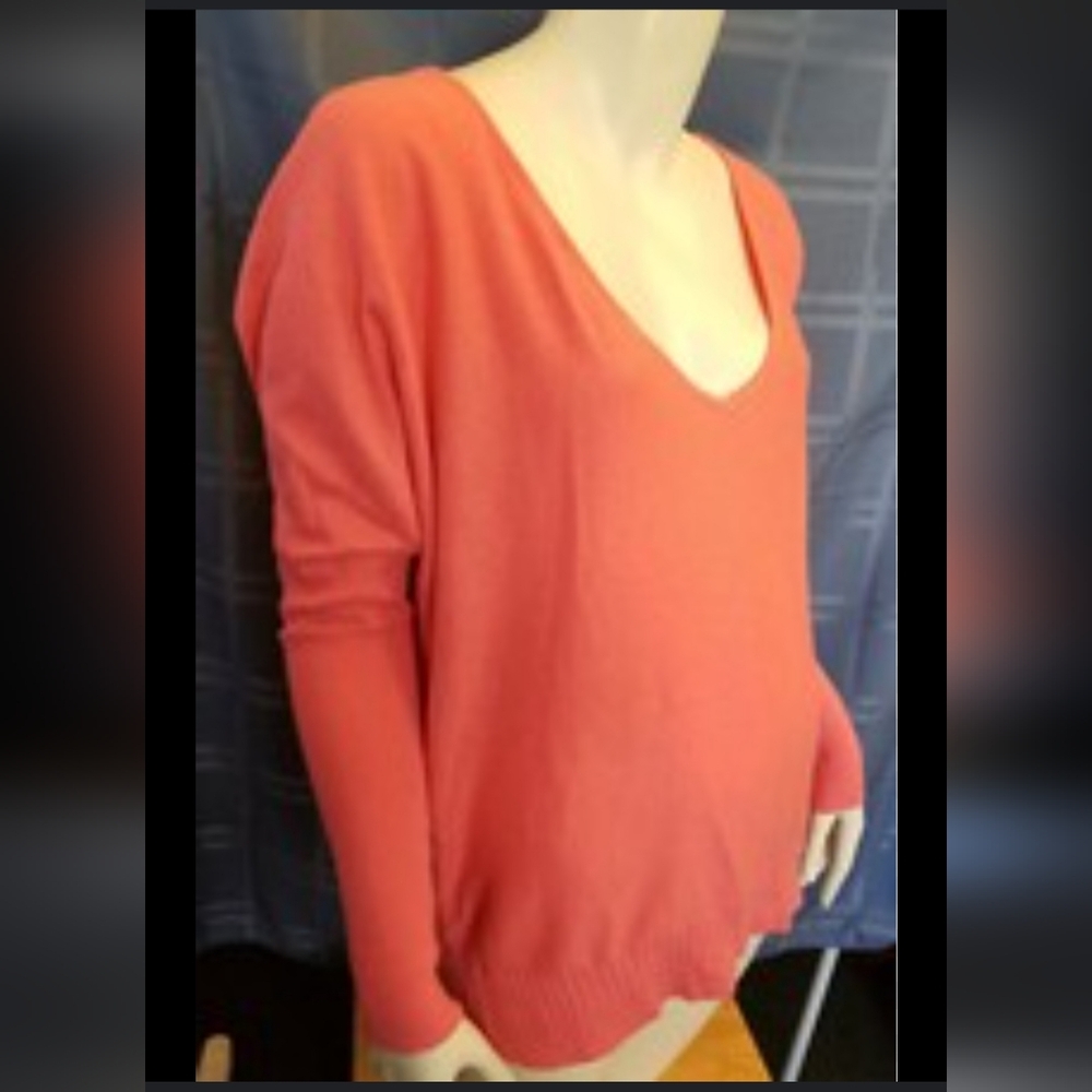 Victoria's Secret Soft Orange Weekend Sweater With Dolman Knit Sleeves